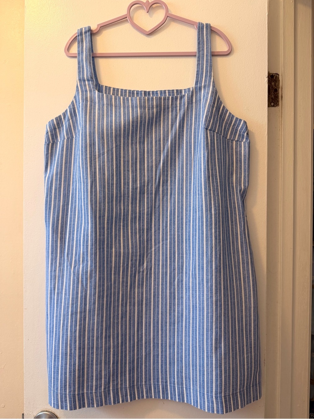NWOT Blue and White Striped Lino Tank Dress